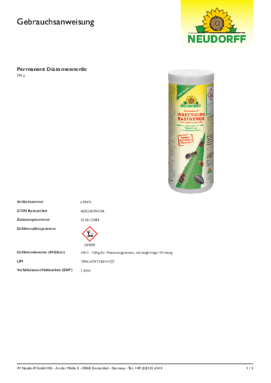 Permanent Insecticida Rastreros Gebrauchsanweisung