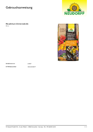 NeudoHum Substrato Universal Gebrauchsanweisung